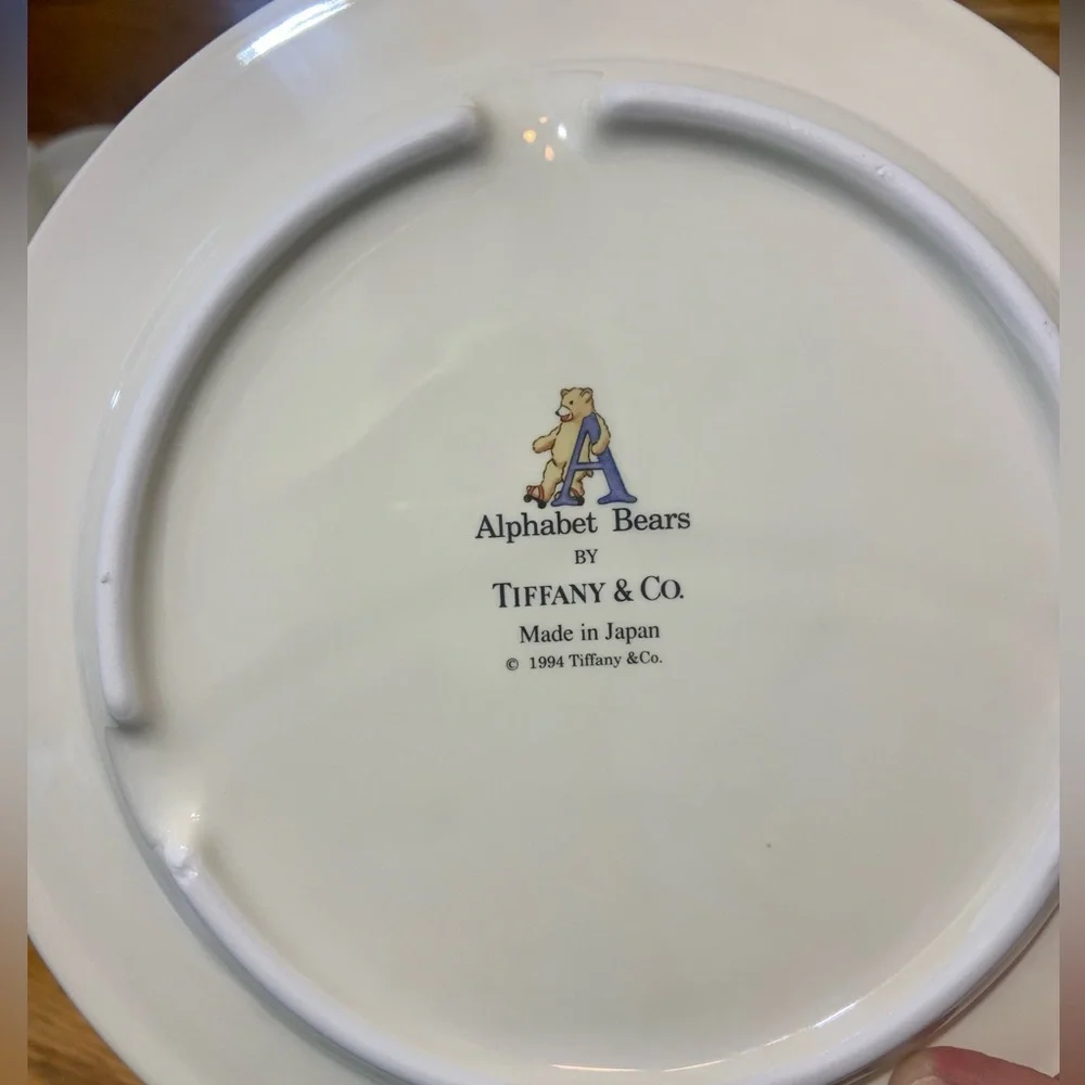 Vintage 1994 Tiffany & Co. Alphabet Bear Tableware Set